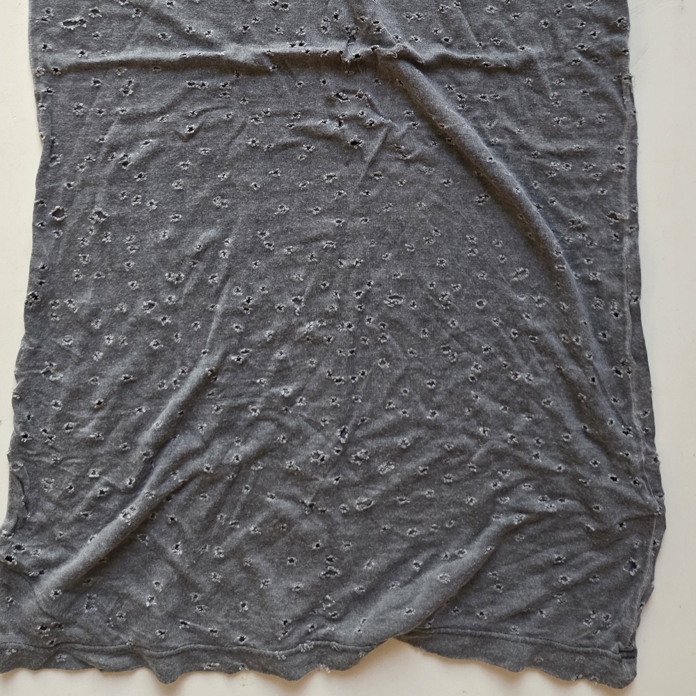 Washed Gray Eyelet Racerback Tank Top - Picture 3 of 5